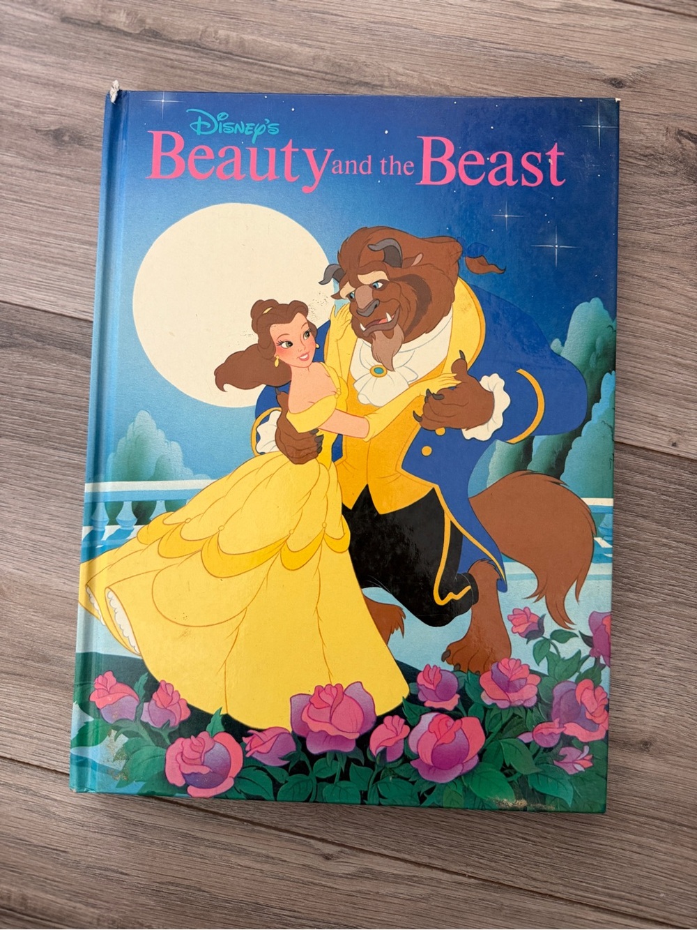 Vintage 1991 Disney Beauty and the Beast Hardcover Art Book - Yellow Cover